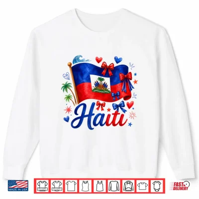 Sweatshirt Haiti Haitian Flag Outfits for Women Haiti Flag Day Shirt