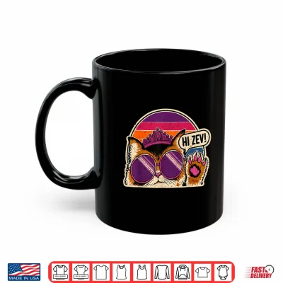 Mug Hi Zev Funny Cat Princess Retro Sunset Sunglasses Crown Shirt