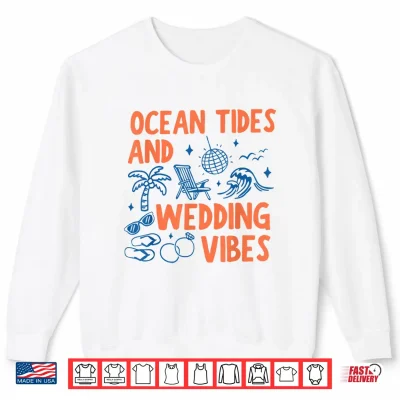 Sweatshirt Ocean and Wedding Vibes Vintage Bachelorette Summer Beach Shirt