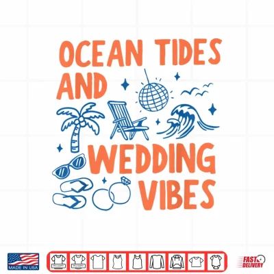 Design Ocean and Wedding Vibes Vintage Bachelorette Summer Beach Shirt