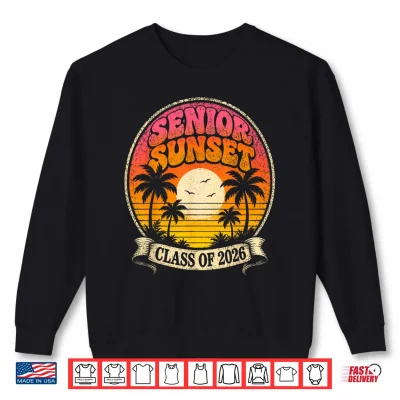 Sweatshirt Senior Sunset Retro Graduation Class 2026 Shirt