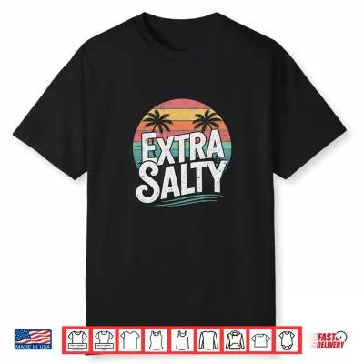 Extra Retro Sunset Beach Typography Design Shirt