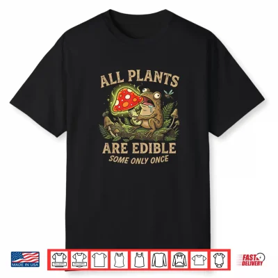 Goblincore Frog Eating Mushroom Funny Sarcastic Cottagecore Shirt