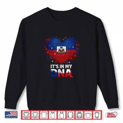 Sweatshirt Haitian Outfit for Women Heart DNA Flag Heritage Roots Pride Shirt