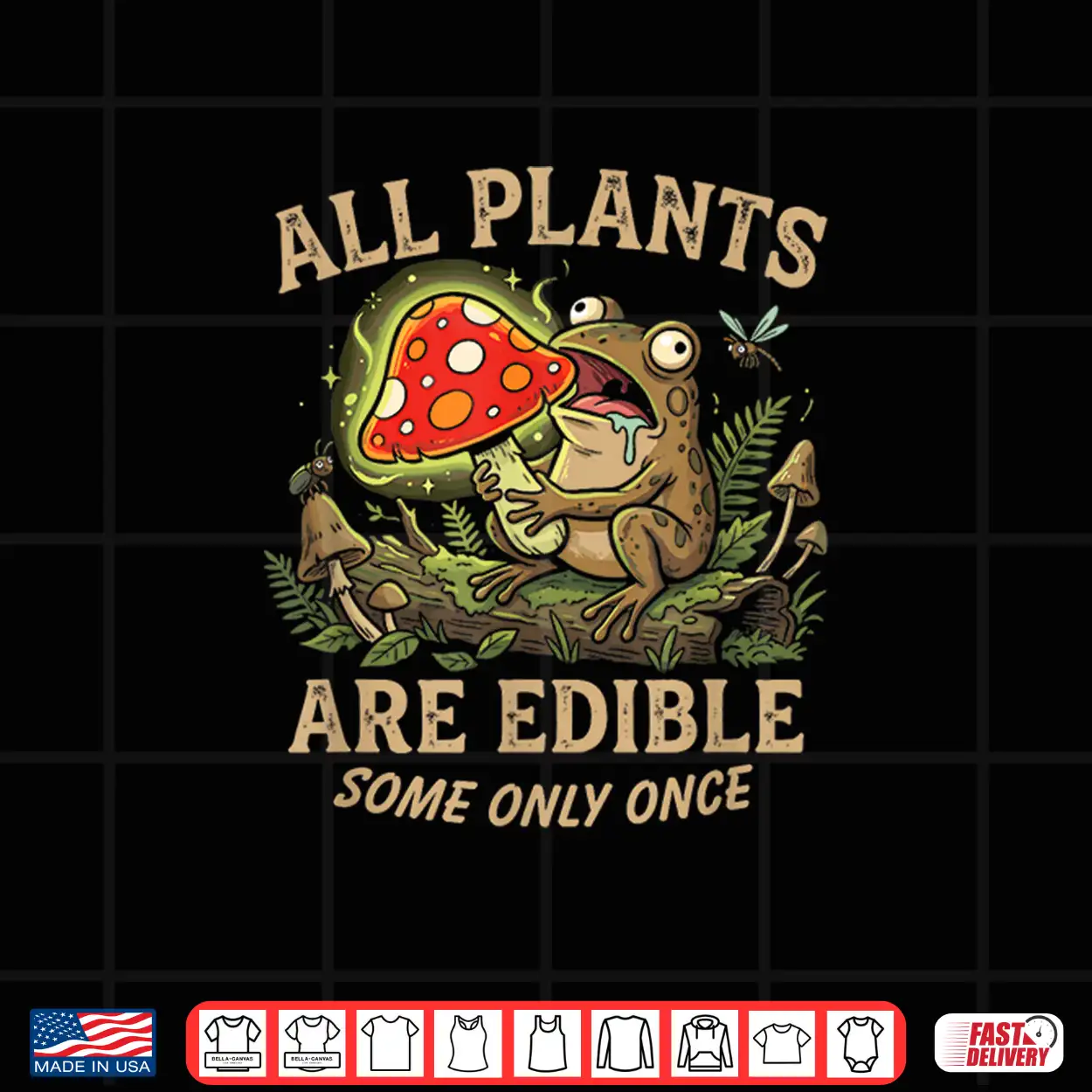 Goblincore Frog Eating Mushroom Funny Sarcastic Cottagecore Shirt