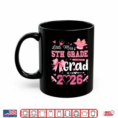 Mug Little Miss 5th Grade Grad 2026 Graduation Coquette Bow Girl Shirt