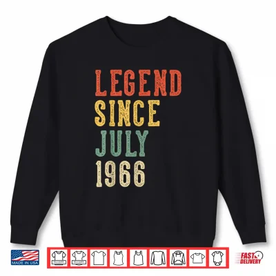 Sweatshirt Legend Since July 60th Birthday 1966 Men Women 60 Year Old Shirt
