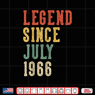 Design Legend Since July 60th Birthday 1966 Men Women 60 Year Old Shirt