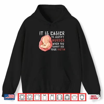 Hoodie Mens It is Easier to Justify Murder If You Cannot See The Victim Performance Shirt