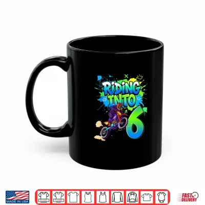Mug Riding Into 6 Years Old 6th Birthday Dirt Bike Boy Party Shirt