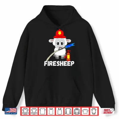 Hoodie Fire Fighter Sheep Lamb Cattle Livestock Firefighter Performance Shirt