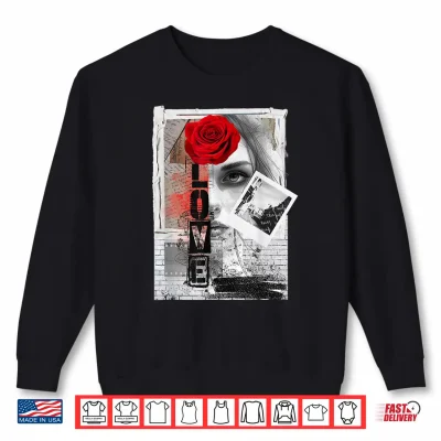 Sweatshirt Dark Romance Streetwear Graphic Gothic Red Rose Lover Shirt