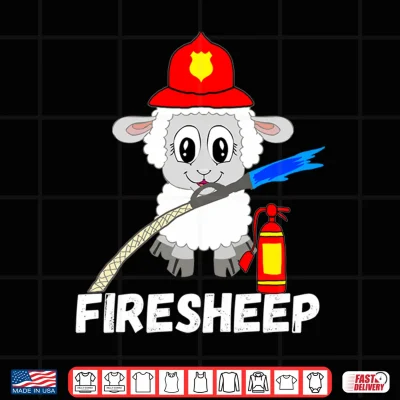 Design Fire Fighter Sheep Lamb Cattle Livestock Firefighter Performance Shirt