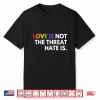 Love Is Not The Threat Hate Is Rainbow Lgbtq Pride Shirt