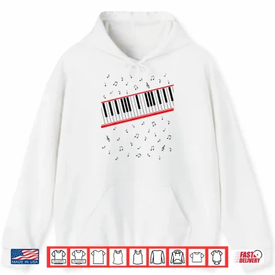 Hoodie Retro 1980s Beat It Piano Beat Music Cosplay Keyboard Player Shirt
