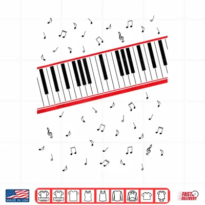 Design Retro 1980s Beat It Piano Beat Music Cosplay Keyboard Player Shirt