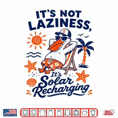 Design Silly Pelican Funny Summer Beach Vacation Solar Recharging Shirt