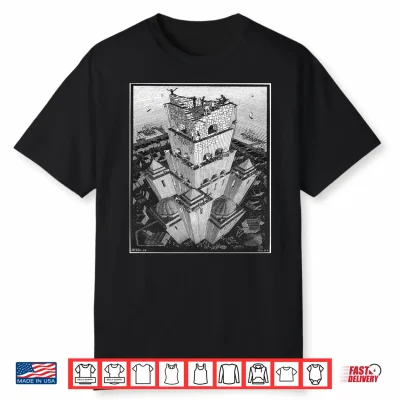 Escher’S Tower Of Babel Performance Shirt