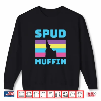 Sweatshirt Cool Retro Travel Idaho Vacation Potatoes Spud Muffin Design Performance Shirt