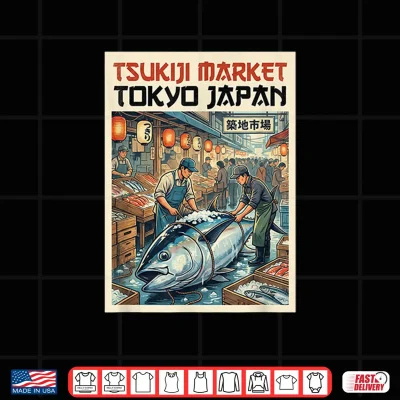 Design Japanese Tsukiji Fish Market Shirt