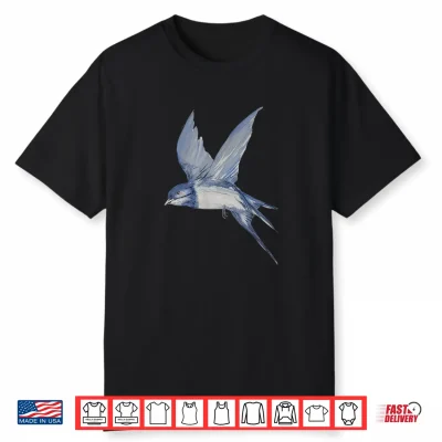 Swallow Bird Watercolor Design Shirt