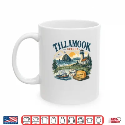 Mug Tillamook Oregon Coastal Beauty Vintage Retro Illustration Shirt