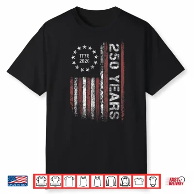 250 Years America Vintage Us Flag Shirt