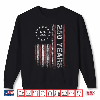 Sweatshirt 250 Years America Vintage US Flag Shirt