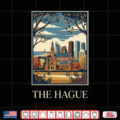 Design The Hague Netherlands Skyline Travel Art Shirt