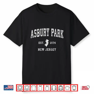 Asbury Park New Jersey Nj Vintage Athletic Sports Design Shirt