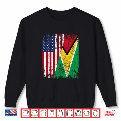 Sweatshirt Guyanese American Flag Men Women Kids Guyana Shirt
