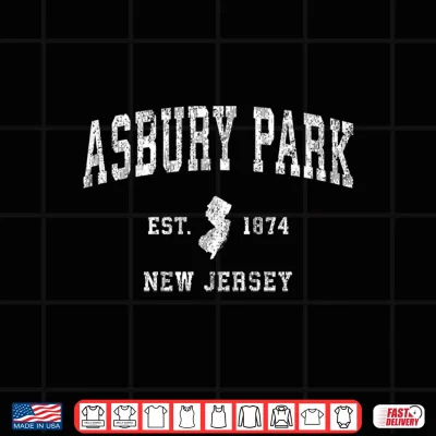 Design Asbury Park New Jersey NJ Vintage Athletic Sports Design Shirt