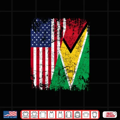 Design Guyanese American Flag Men Women Kids Guyana Shirt