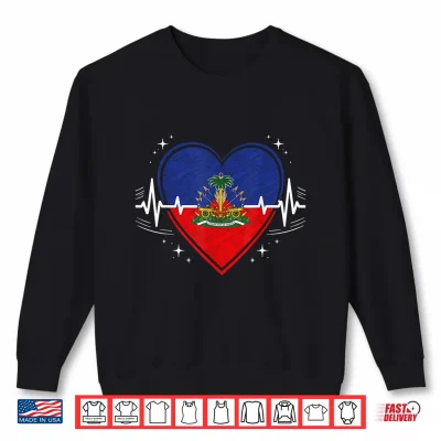 Sweatshirt Haiti Haitian Flag Day Heartbeat Pride Heritage Shirt