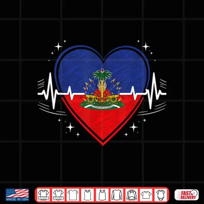 Design Haiti Haitian Flag Day Heartbeat Pride Heritage Shirt