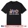 Peace Love America Us Flag Freedom Day 4Th Of July Performance Shirt