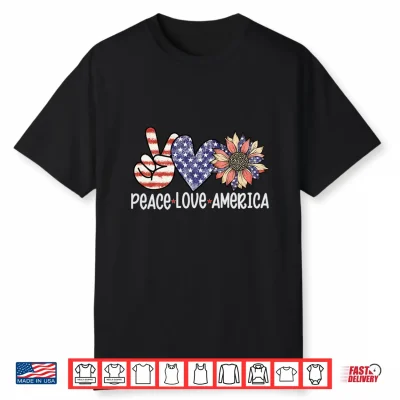 Peace Love America Us Flag Freedom Day 4Th Of July Performance Shirt