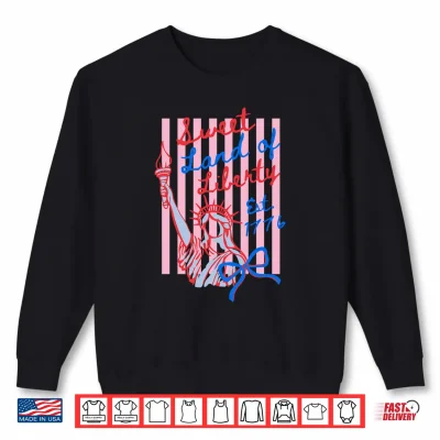Sweatshirt Sweet Land Of Liberty Est 1776 Coquette Bow USA 4th Of July Shirt