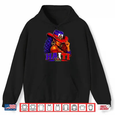 Hoodie Funny Haitian Girl Haiti Flag Proud Caribbean Women Shirt