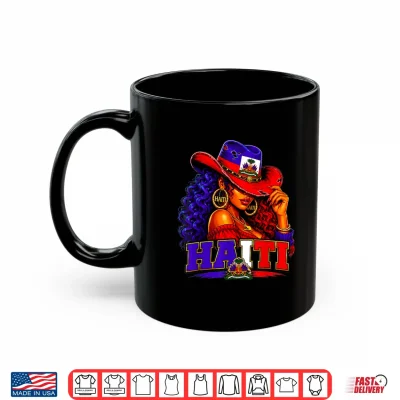 Mug Funny Haitian Girl Haiti Flag Proud Caribbean Women Shirt