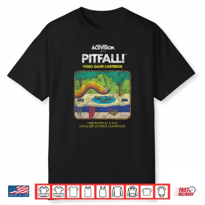 Activision Pitfall Distressed Game Cover Retro Video Game Shirt
