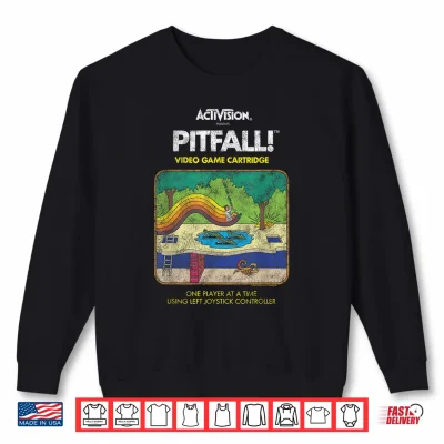 Sweatshirt Activision Pitfall Distressed Game Cover Retro Video Game Shirt