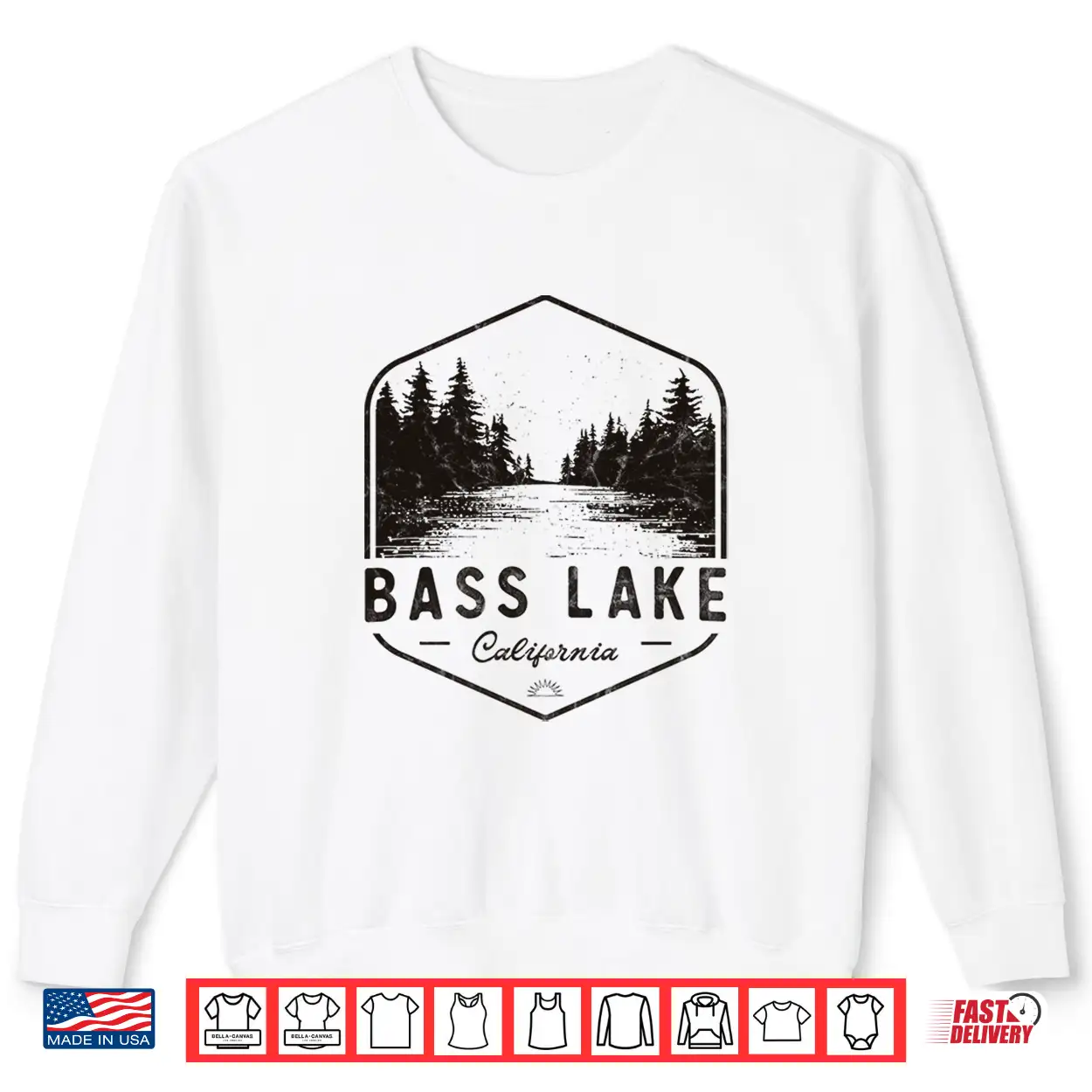 Bass Lake California Outdoors Vintage Performance Shirt