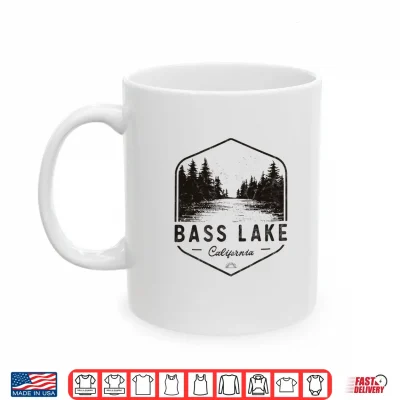 Mug Bass Lake California Outdoors Vintage Performance Shirt