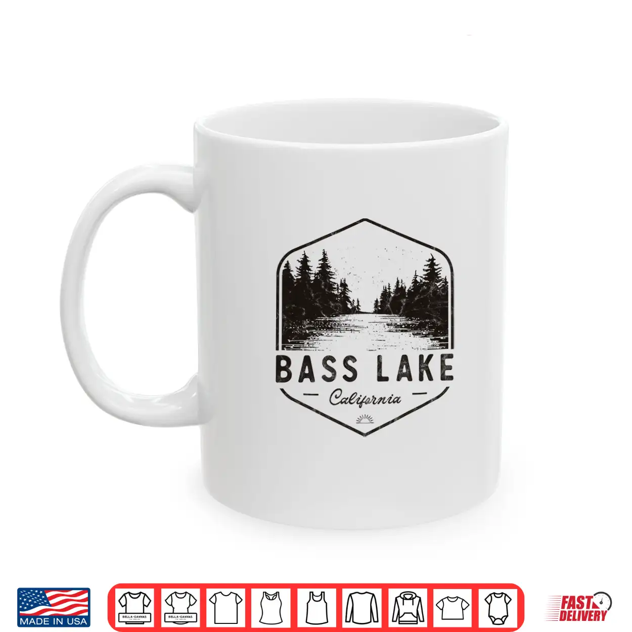 Bass Lake California Outdoors Vintage Performance Shirt