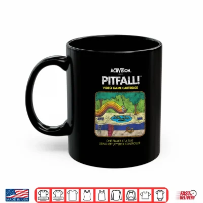 Mug Activision Pitfall Distressed Game Cover Retro Video Game Shirt