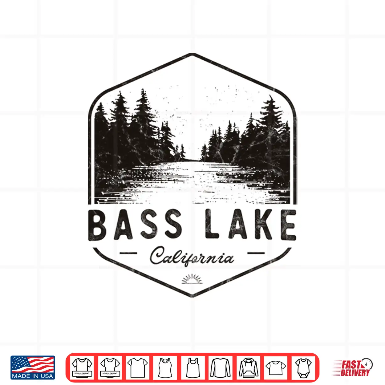 Bass Lake California Outdoors Vintage Performance Shirt