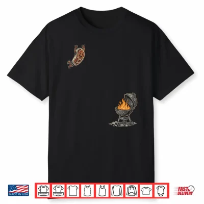 Steak Dive Funny Flying Steak Bbq Grilling Cartoon Humor Shirt