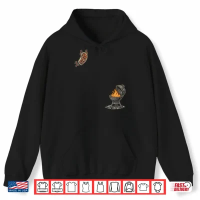 Hoodie Steak Dive Funny Flying Steak BBQ Grilling Cartoon Humor Shirt