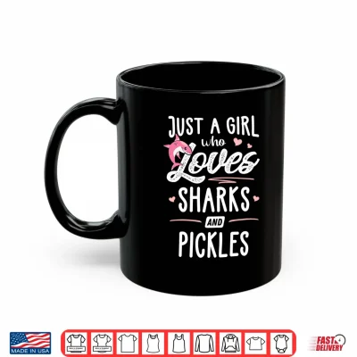 Mug Just A Girl Who Loves Sharks and Pickles Women Performance Shirt